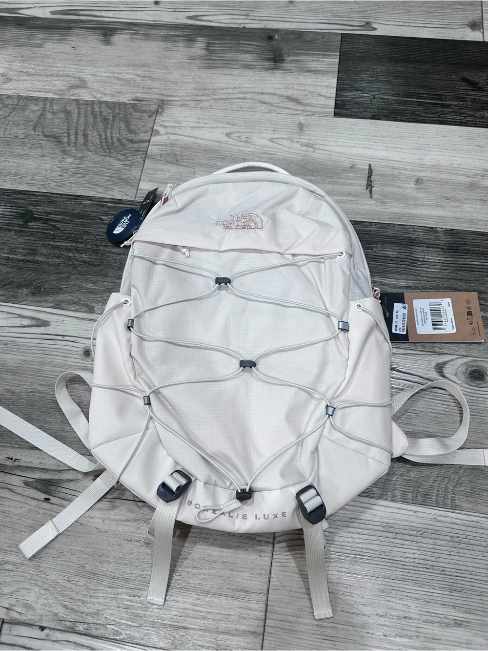 The Northface Women's 27L Borealis Luxe Backpack Gardenia White/Burnt Coral Meta